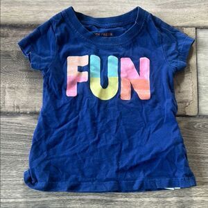 🫶🏻6/$25 Blue Kids T-Shirt with Colorful 'FUN' Print